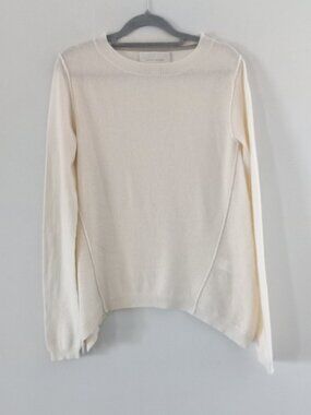 BROCHU WALKER cream 100% cashmere sweater